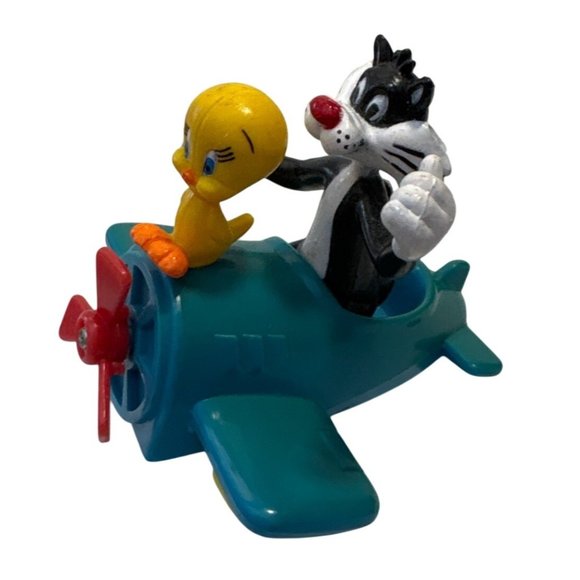 Mcdonald's Happy Meal 1989 Looney Tunes Tweety Bird & Sylvester Plane Figure - Picture 1 of 8